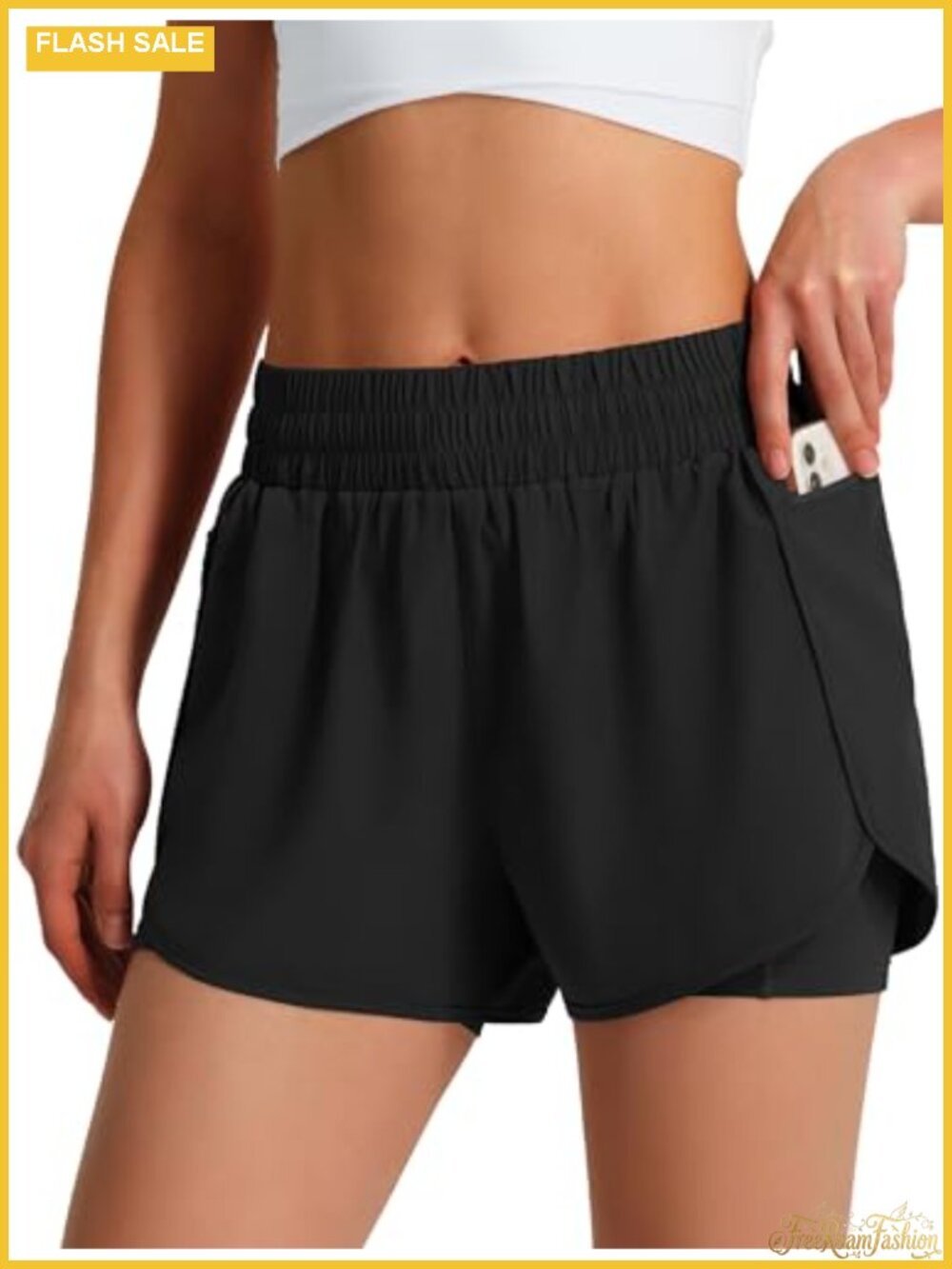 Athletic Running Shorts with Liner Phone Pockets Women's Quick-Dry